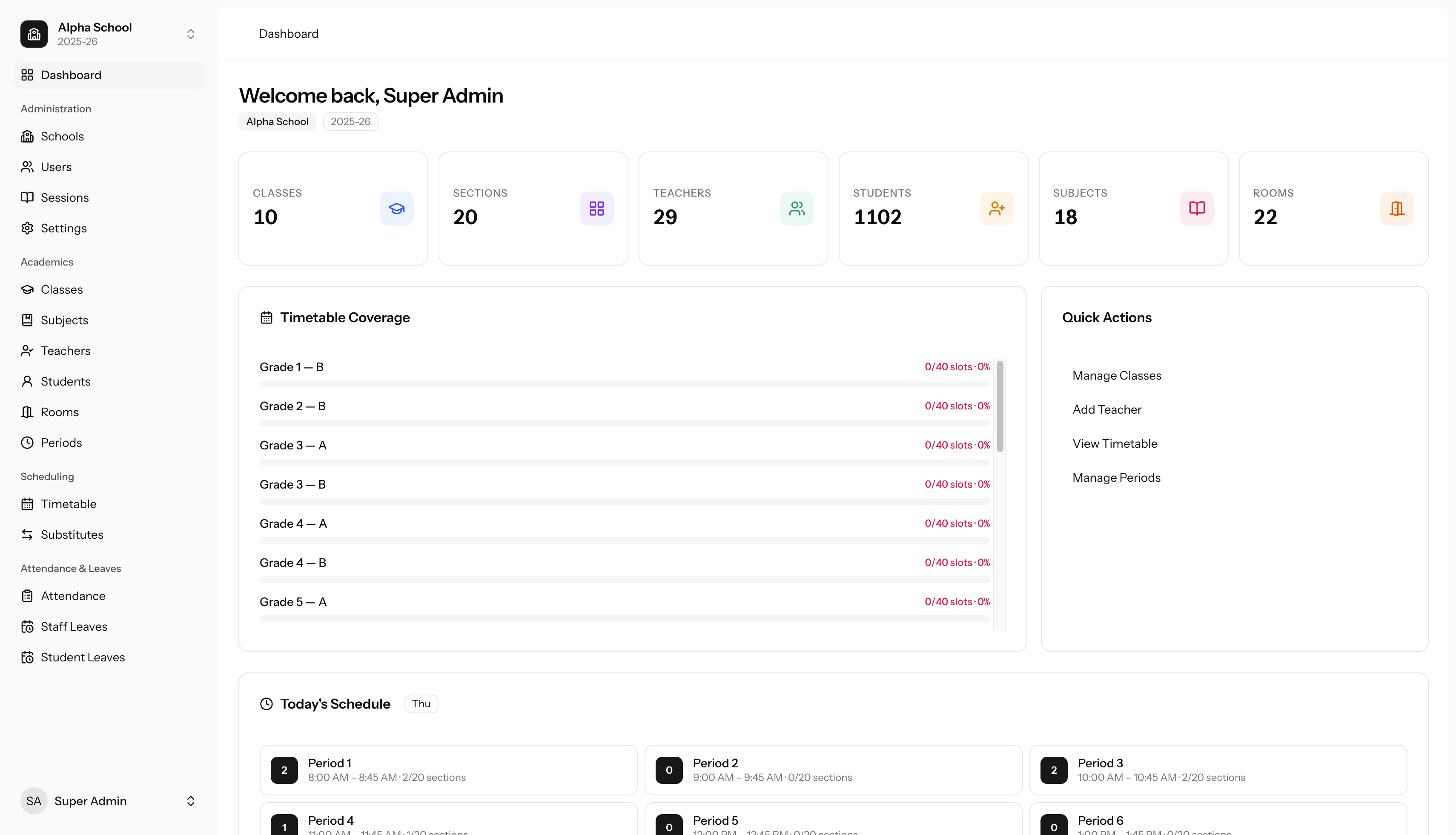 BookingTimetable Dashboard